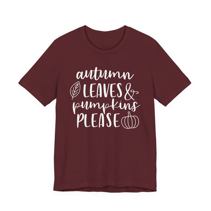 Autumn Leaves and Pumpkins Please T-Shirt