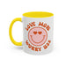 Love More Worry Less ceramic coffee mug in Yellow