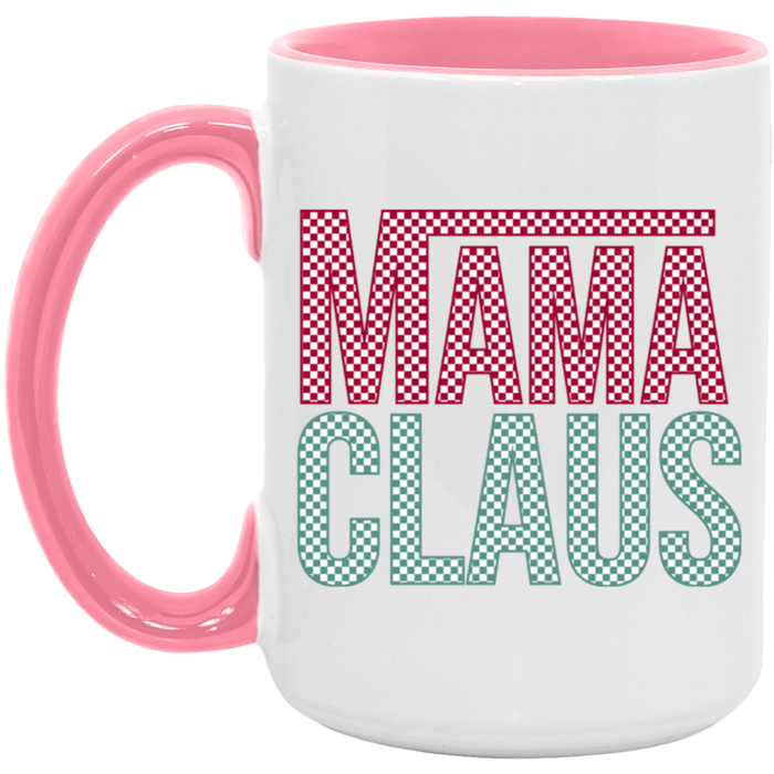 Merry Claus Checkered 15 oz Coffee Mug