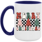 Merry Christmas 70s Checkered 15 oz Coffee Mug