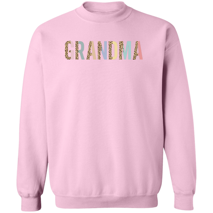 Grandma Pastel and Leopard Color Block Sweatshirt