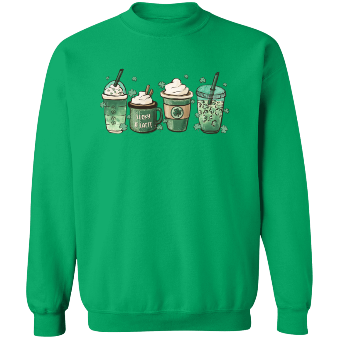 Green Shamrocks Drinks Sweatshirt