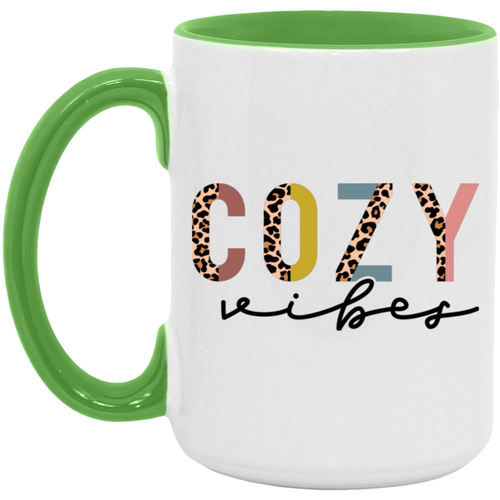 Cozy Vibes Leopard Colored 15 oz Coffee Mug