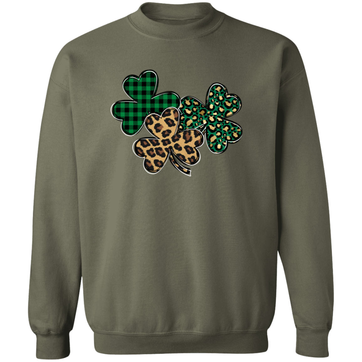 Shamrocks Plaid and Leopard Sweatshirt