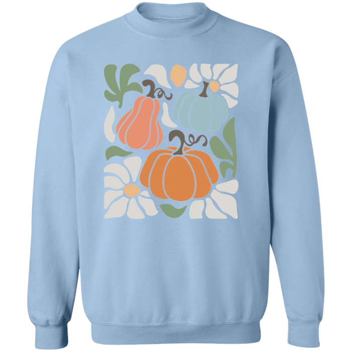 70s Flower Pumpkin Fall Sweatshirt