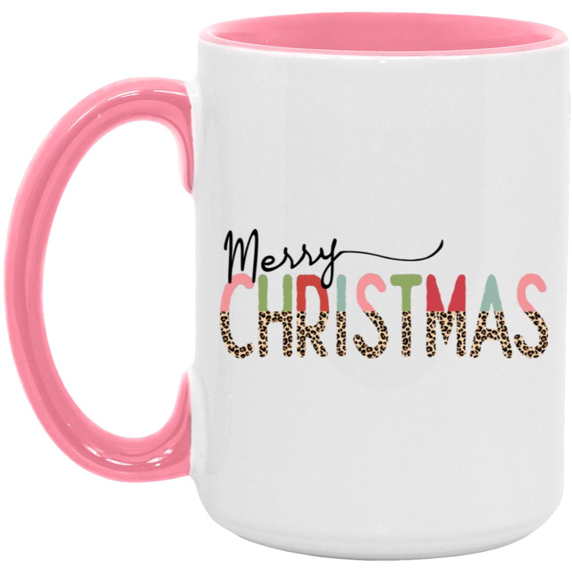 Merry Christmas Leopard Colored 15 oz Coffee Mug
