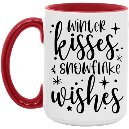 Winter Kisses & Snowflake Wishes 15 oz Coffee Mug
