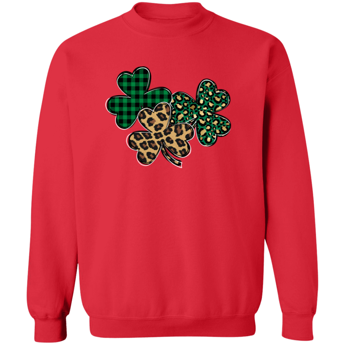 Shamrocks Plaid and Leopard Sweatshirt