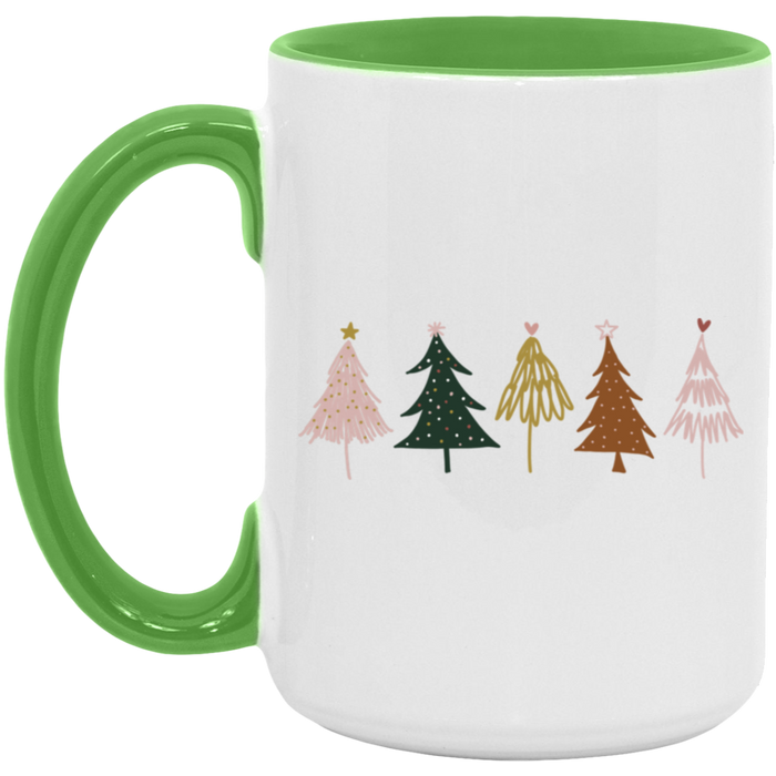 Christmas Boho Trees 15 oz Coffee Mug