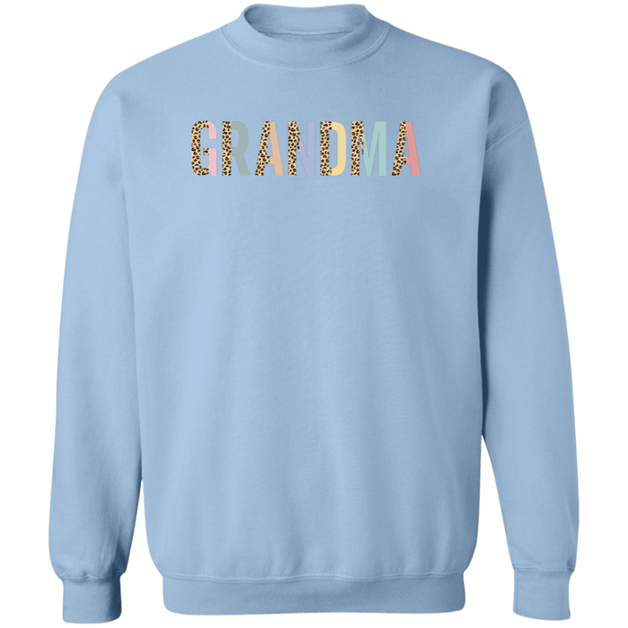 Grandma Pastel and Leopard Color Block Sweatshirt