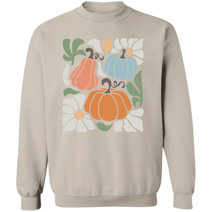 70s Flower Pumpkin Fall Sweatshirt