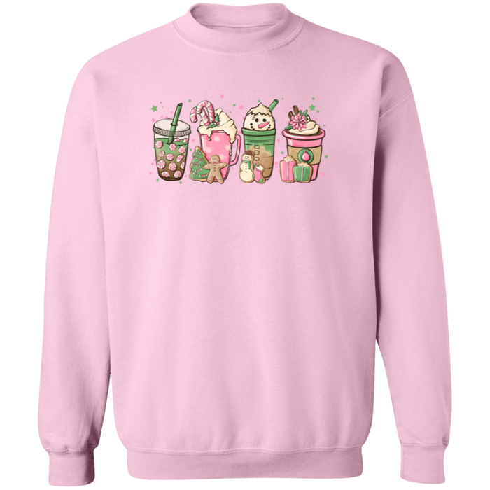 Pink Christmas Drinks Sweatshirt