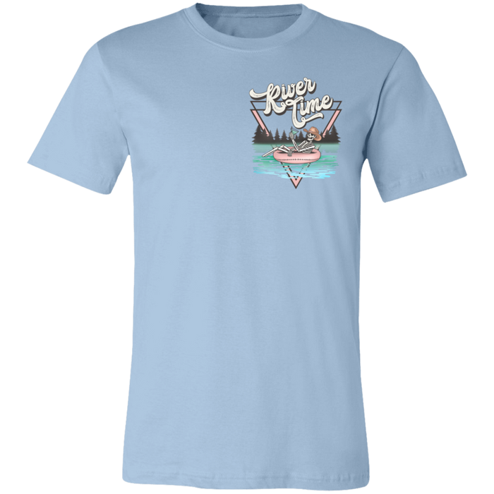 River Time Skeleton Pocket Print T-Shirt