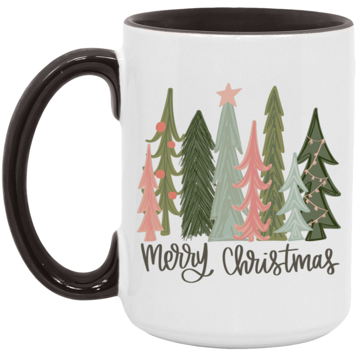 Merry Christmas Tall Trees 15 oz Coffee Mug
