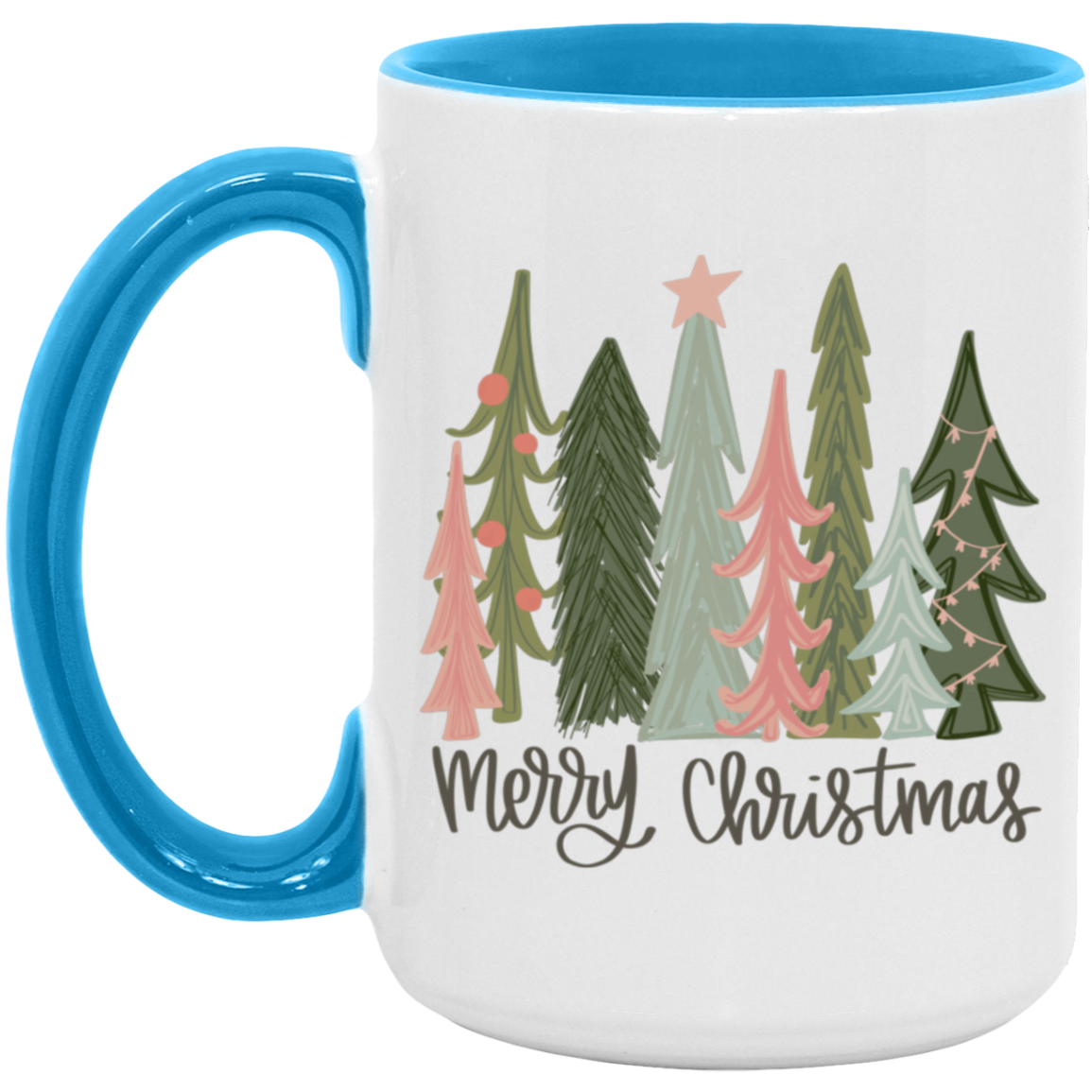 Merry Christmas Tall Trees 15 oz Coffee Mug