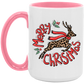 Merry Christmas Reigndeer Leopard 15 oz Coffee Mug