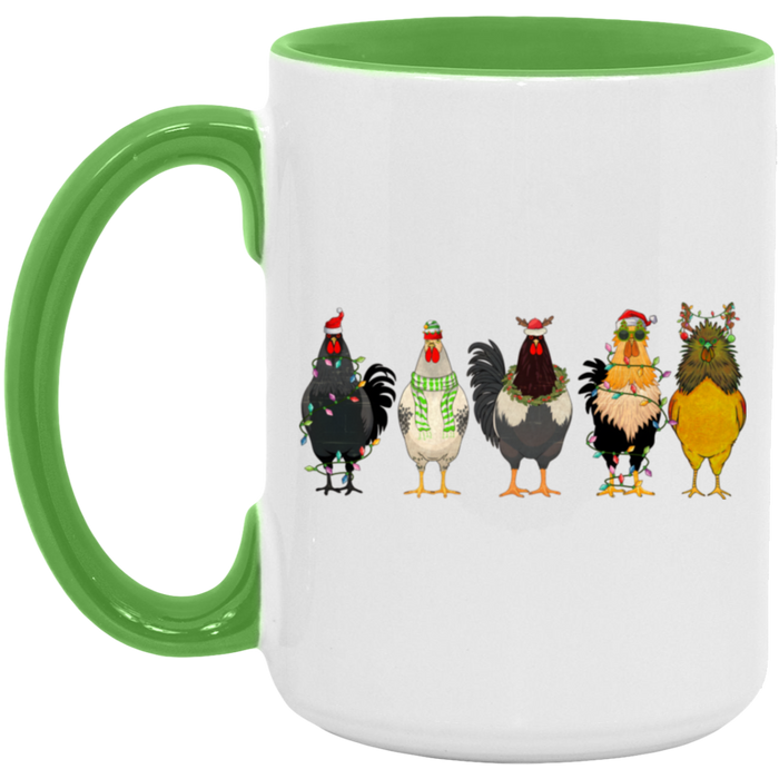 Chicken Christmas Farm 15 oz Coffee Mug