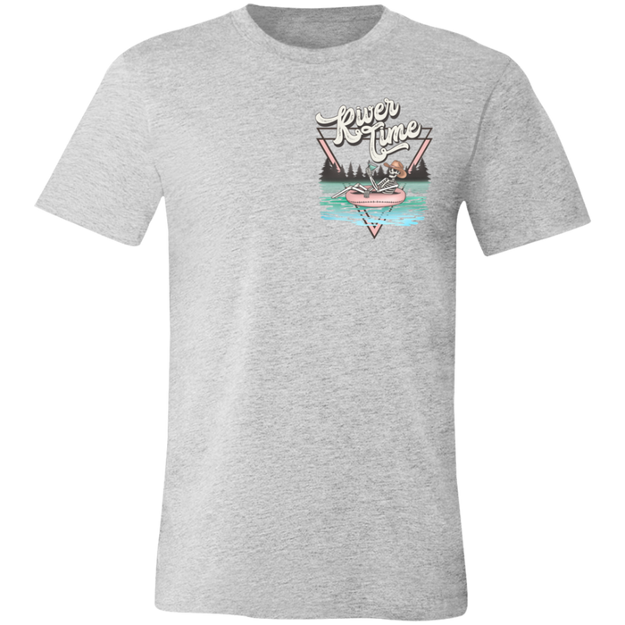 River Time Skeleton Pocket Print T-Shirt