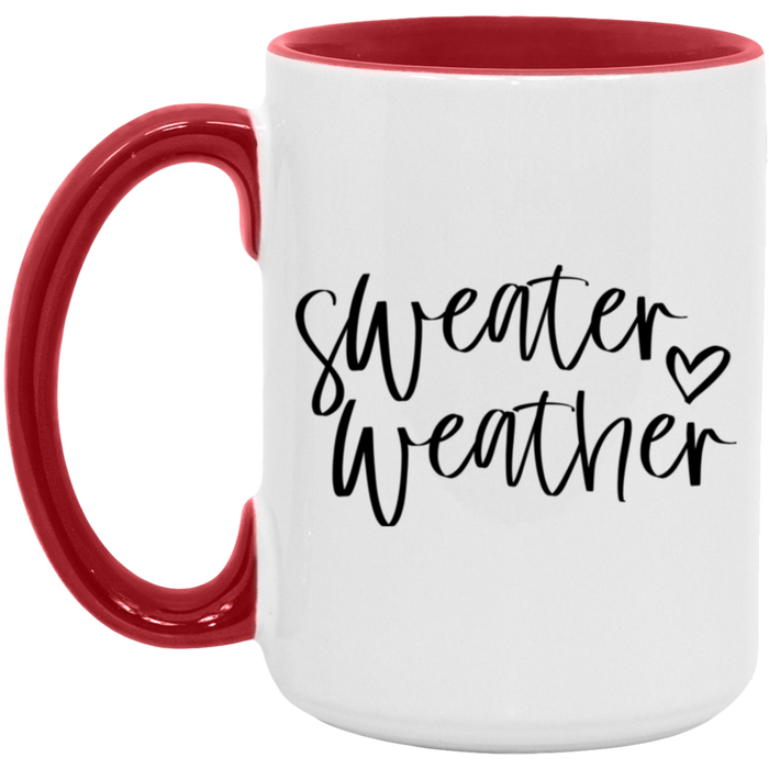 Sweater Weather Heart 15 oz Coffee Mug