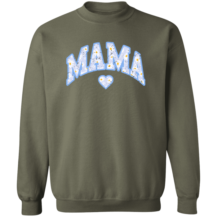 Mama Floral Daisy Sweatshirt (Blue)