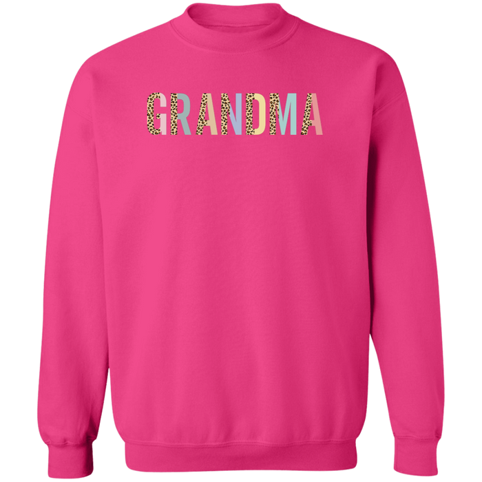 Grandma Pastel and Leopard Color Block Sweatshirt