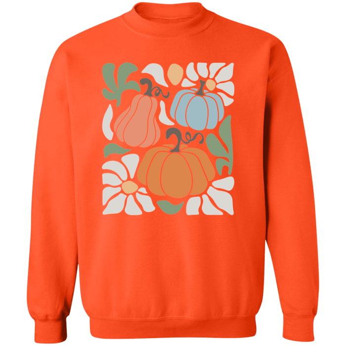 70s Flower Pumpkin Fall Sweatshirt