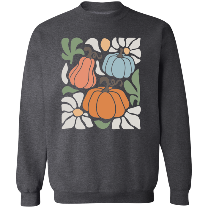 70s Flower Pumpkin Fall Sweatshirt