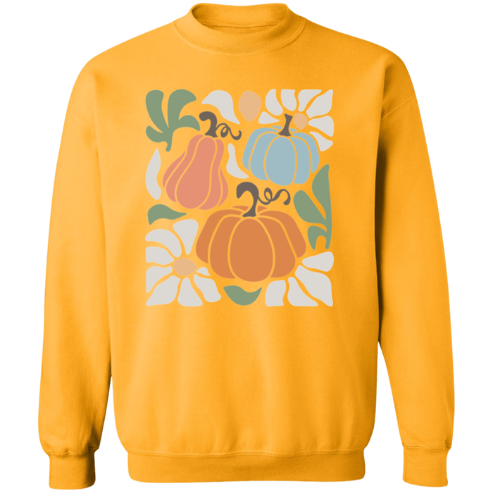 70s Flower Pumpkin Fall Sweatshirt