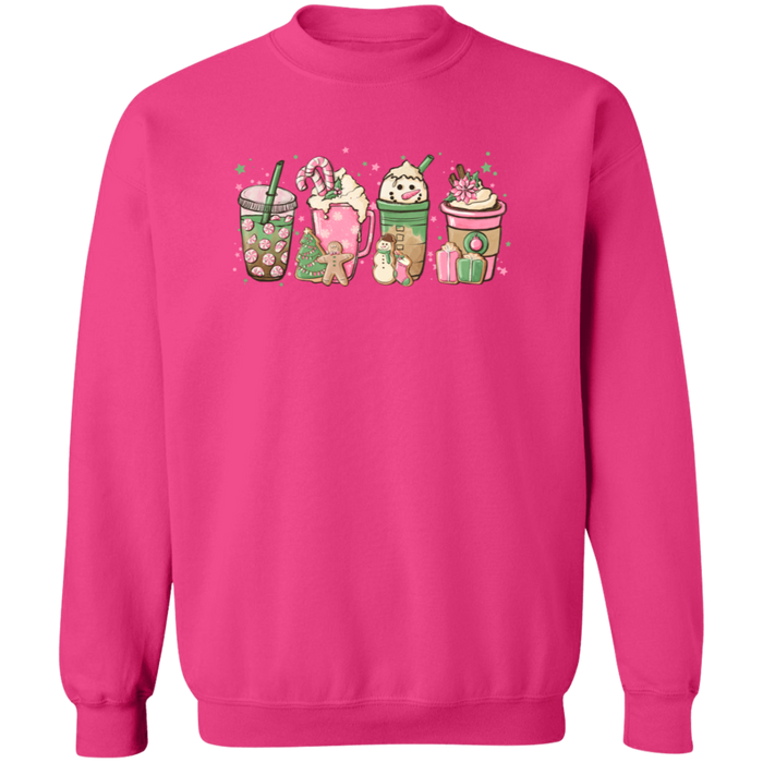 Pink Christmas Drinks Sweatshirt