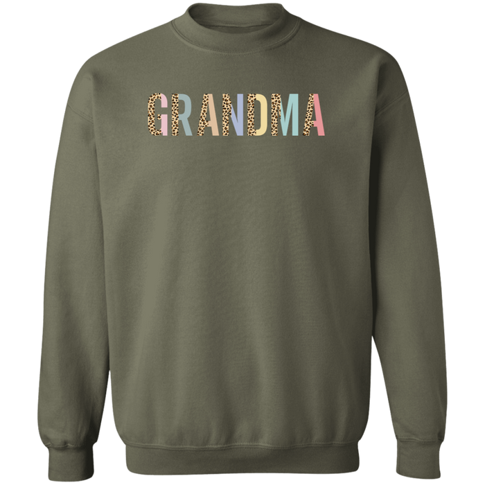 Grandma Pastel and Leopard Color Block Sweatshirt