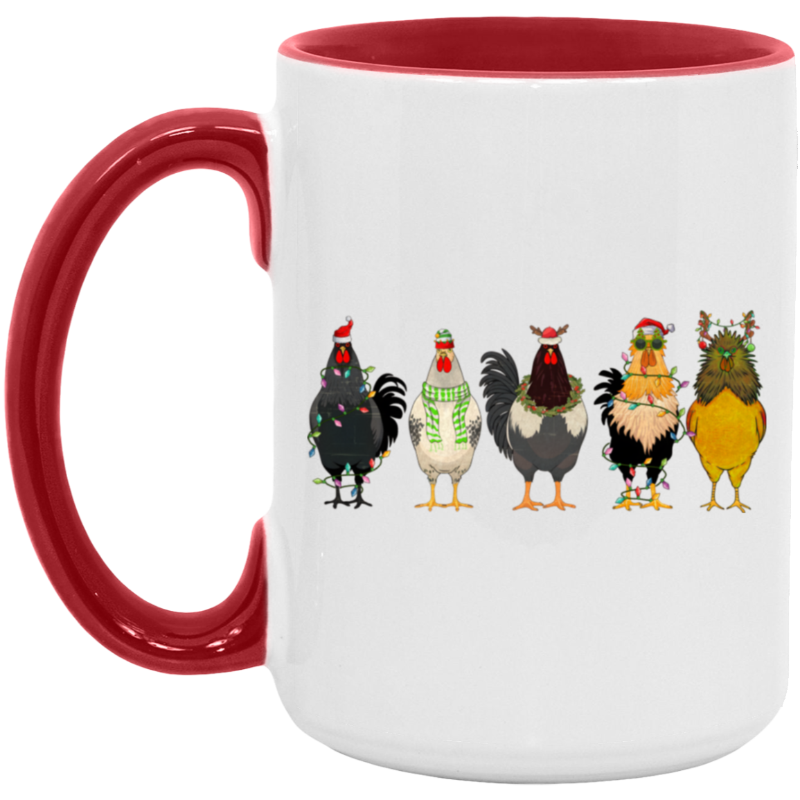 Chicken Christmas Farm 15 oz Coffee Mug