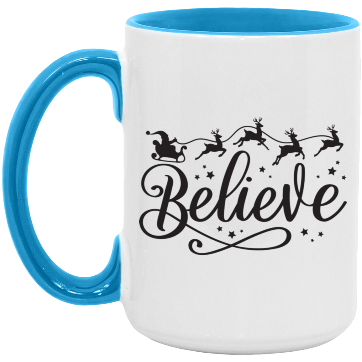Believe Sleigh Christmas 15 oz Coffee Mug