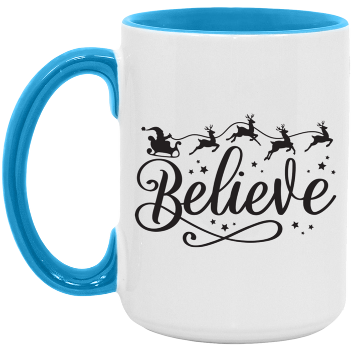 Believe Sleigh Christmas 15 oz Coffee Mug