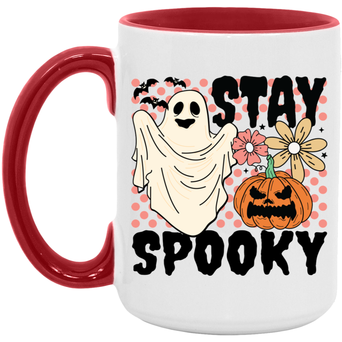 Stay Spooky Ghost Poka Dot  Mug
