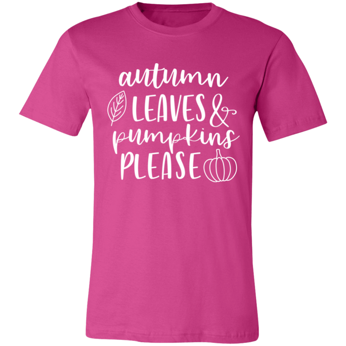 Autumn Leaves and Pumpkins Please T-Shirt