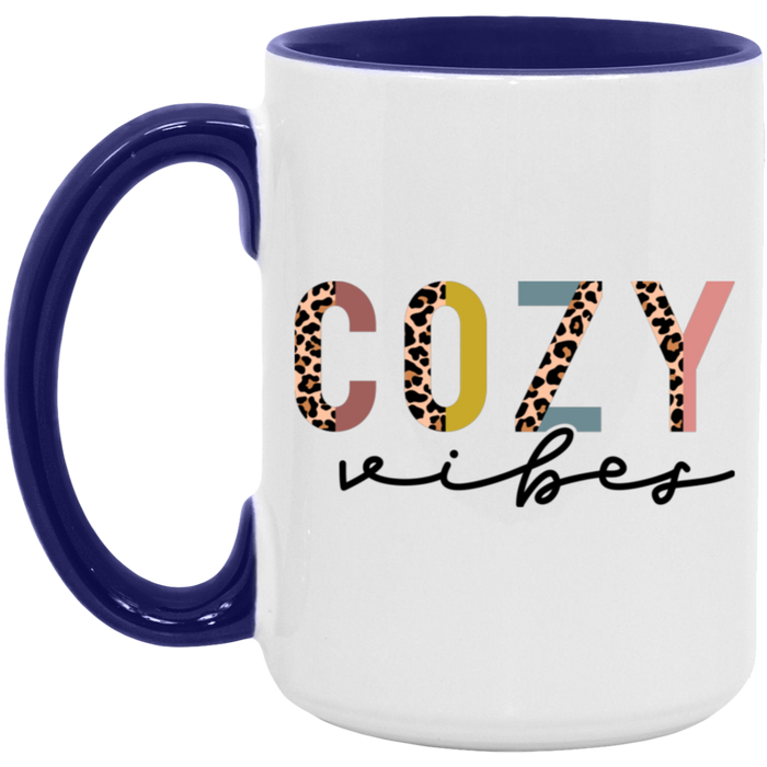 Cozy Vibes Leopard Colored 15 oz Coffee Mug