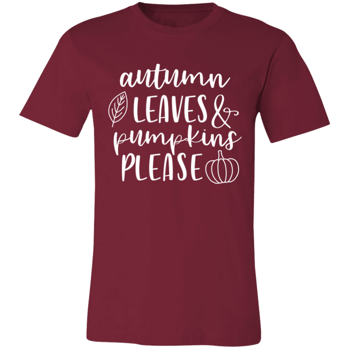 Autumn Leaves and Pumpkins Please T-Shirt