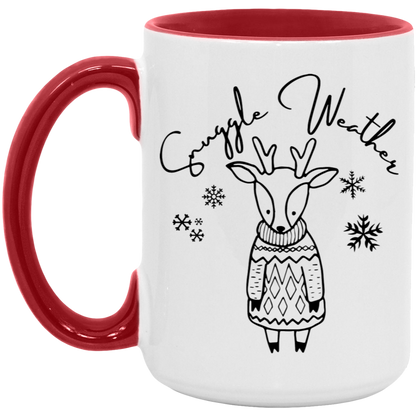 Snuggle Weather Deer Winter 15 oz Coffee Mug
