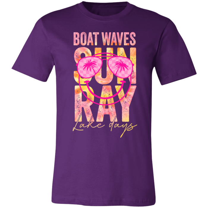 Boat Waves Sun Ray Lake Days T-Shirt