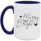 Merry And Bright Heart 15 oz Coffee Mug