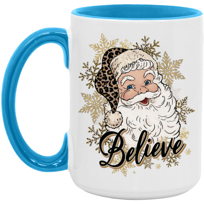 Believe Golden Santa Vintage 15 oz Coffee Mug