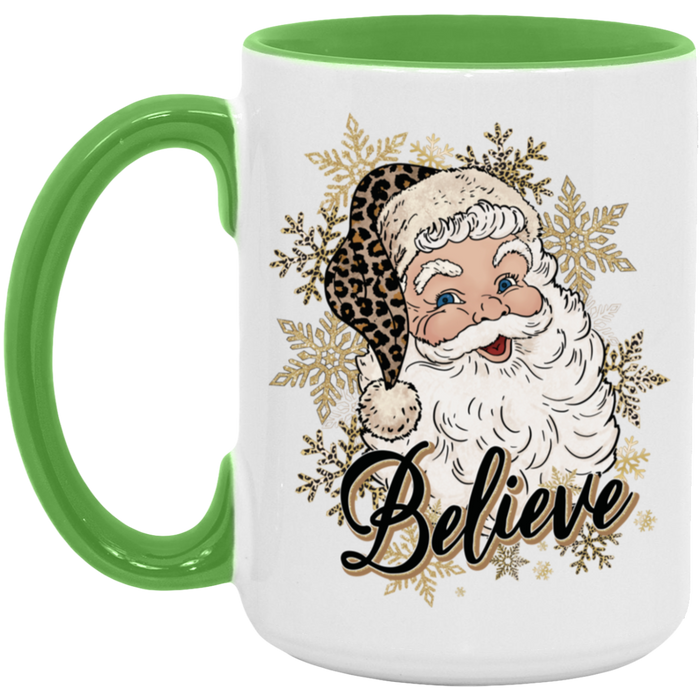 Believe Golden Santa Vintage 15 oz Coffee Mug