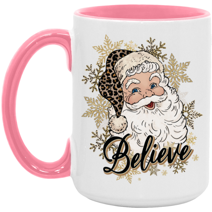Believe Golden Santa Vintage 15 oz Coffee Mug