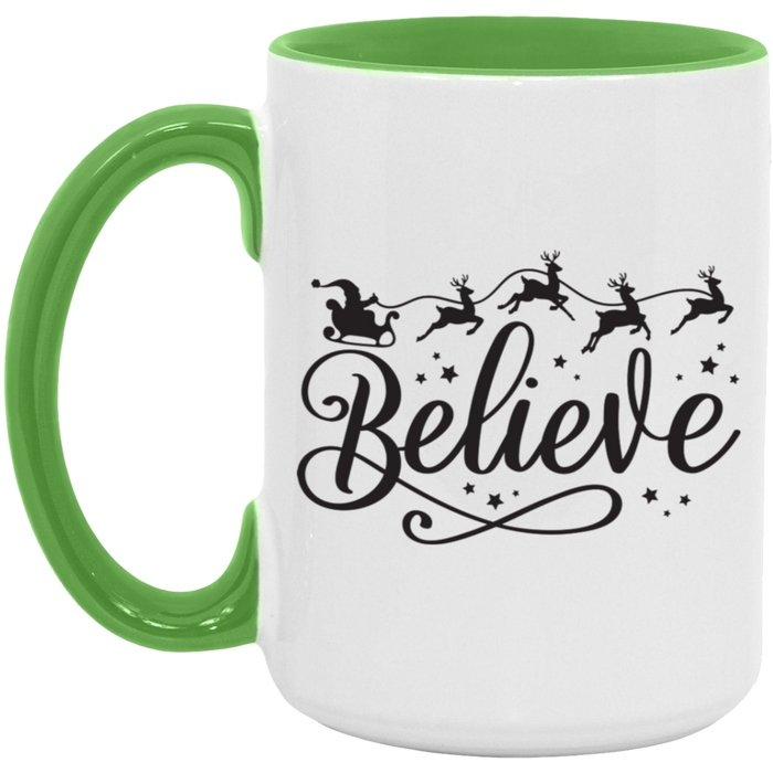 Believe Sleigh Christmas 15 oz Coffee Mug