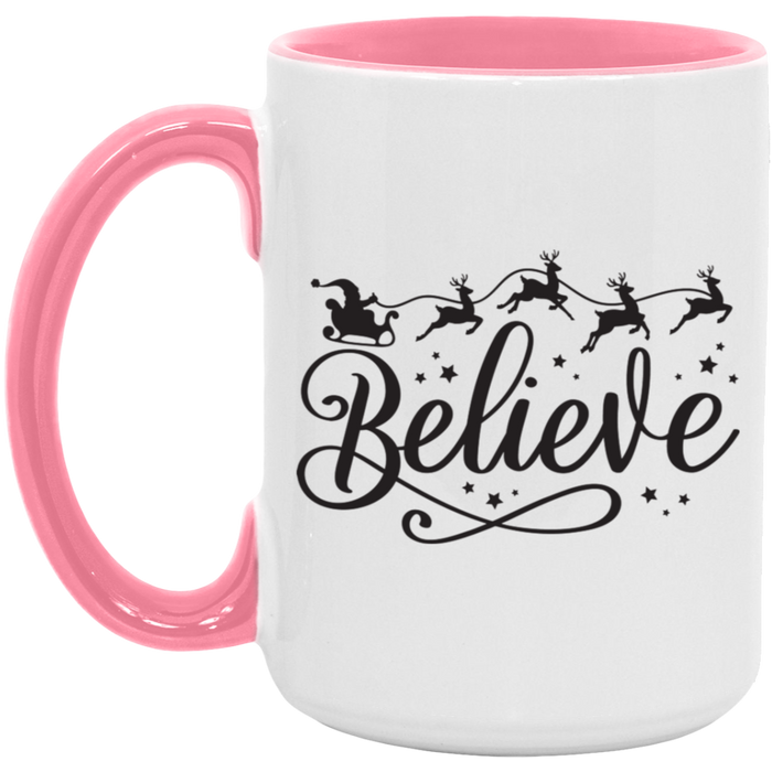 Believe Sleigh Christmas 15 oz Coffee Mug