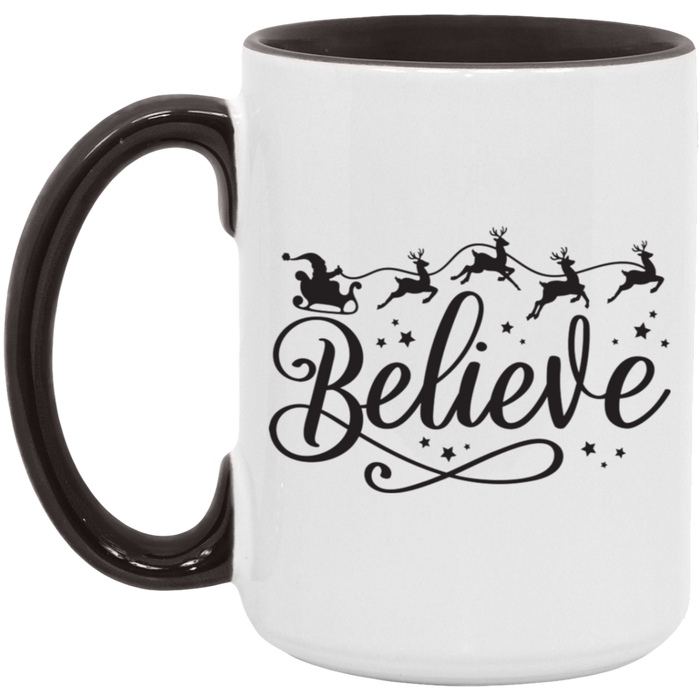 Believe Sleigh Christmas 15 oz Coffee Mug