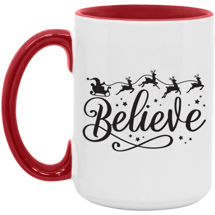 Believe Sleigh Christmas 15 oz Coffee Mug