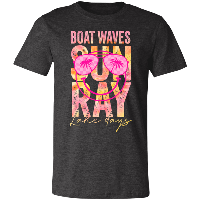 Boat Waves Sun Ray Lake Days T-Shirt