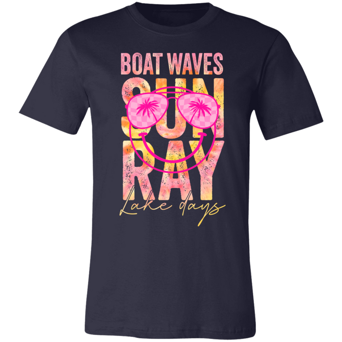 Boat Waves Sun Ray Lake Days T-Shirt