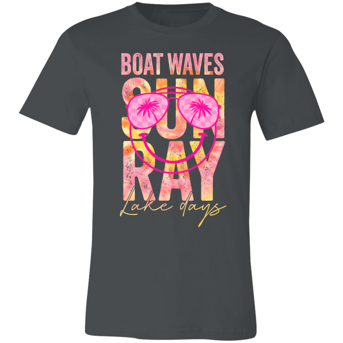 Boat Waves Sun Ray Lake Days T-Shirt